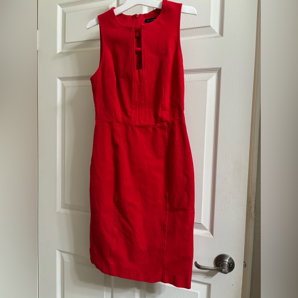 Banana Republic fitted red dress